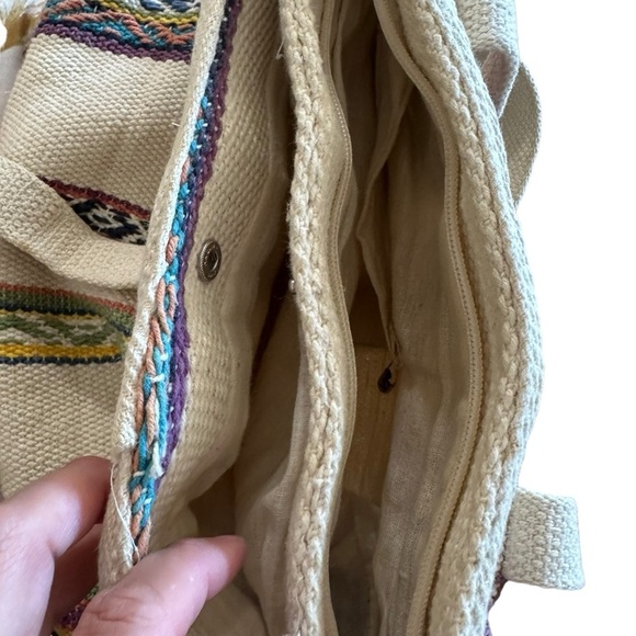 Handcrafted beach tote size 10"x14", width 2.5" - Picture 3 of 3